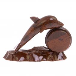 Часы "Дельфин" из коричневого обсидиана