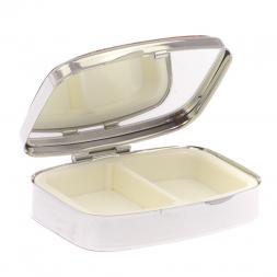 Таблетница на 2 отсека камень авантюрин цвет серебро