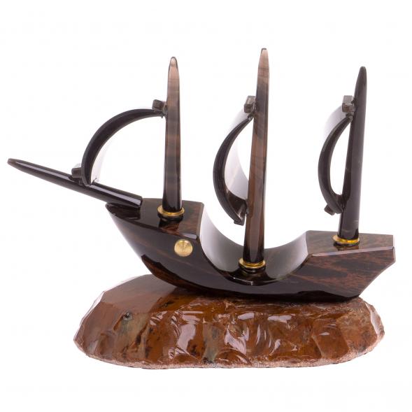 Сувенир &amp;quot;Парусник&amp;quot; из коричневого обсидиана 126253