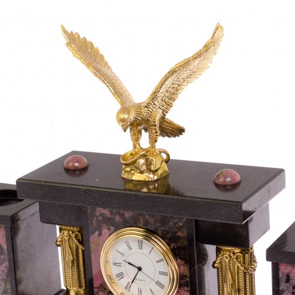 Настольный набор &amp;quot;Орёл&amp;quot; камень родонит 126331