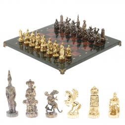 Шахматы &amp;quot;Шахерезада&amp;quot; доска 40х40 см лемезит змеевик