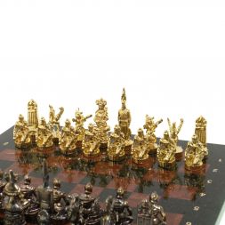 Шахматы &amp;quot;Шахерезада&amp;quot; доска 40х40 см лемезит змеевик