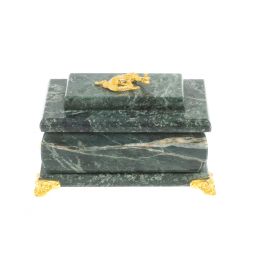 Шкатулка с зеркалом на ножках шабровский змеевик 10х7х6 см