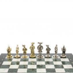 Шахматы &amp;quot;Средневековье&amp;quot; доска 44х44 см мрамор / змеевик