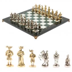 Шахматы &amp;quot;Средневековье&amp;quot; доска 44х44 см мрамор / змеевик