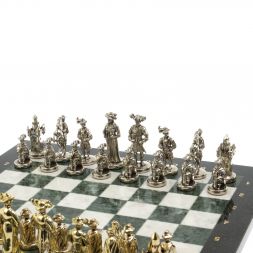 Шахматы &amp;quot;Средневековье&amp;quot; доска 44х44 см мрамор / змеевик