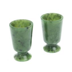Пара рюмок из нефрита 4,2х4,2х6,5 см 20 мл