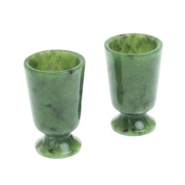 Пара рюмок из нефрита 4,2х4,2х6,5 см 20 мл 128119