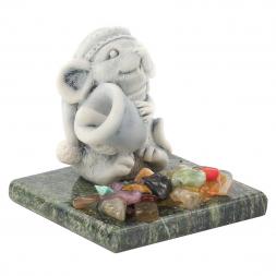 Сувенир "Крыса с колокольчиком"из мрамолита