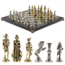 Шахматы &amp;quot;Отечественная война 1812 г.&amp;quot; доска 40х40 см змеевик