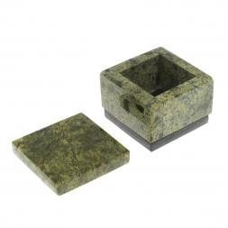 Шкатулка квадратная из змеевика 5,5х5,5х5,5 см