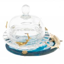 Икорница "Дары морские" камень агат