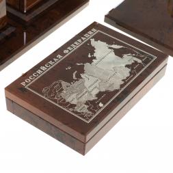 Письменный набор &amp;quot;Оптимал плюс&amp;quot; коричневый обсидиан