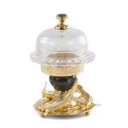 Икорница &amp;quot;Три осетра&amp;quot; из нефрита Златоуст