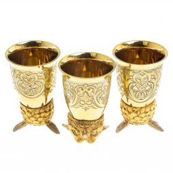 Подарочный набор "Филин" тарелка и 3 стопки перевертыша Златоуст