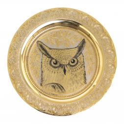 Подарочный набор "Филин" тарелка и 3 стопки перевертыша Златоуст