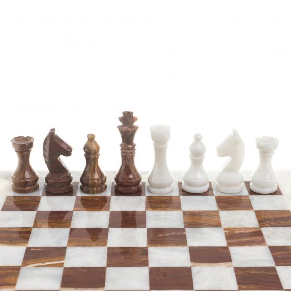 Шахматы из оникса и мрамора &amp;quot;Европейские&amp;quot; доска 30х30 см 123970