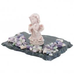 Сувенир из мрамолита "Ангел с дудочкой"