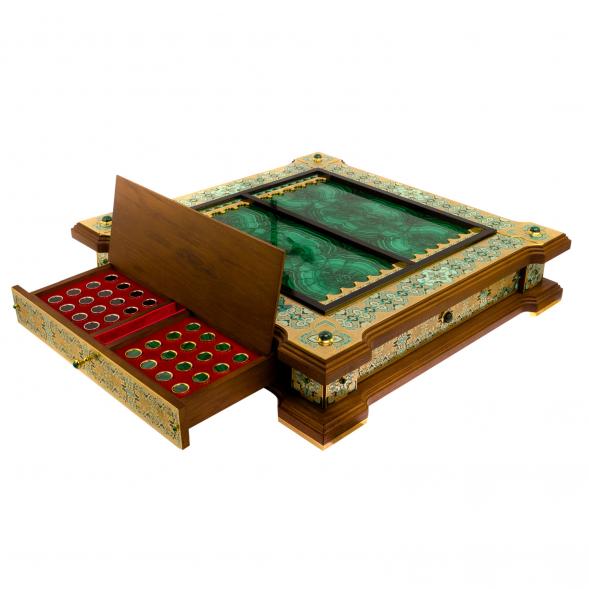 Нарды &amp;quot;Орнамент&amp;quot; камень малахит Златоуст 125193