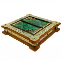 Нарды &amp;quot;Орнамент&amp;quot; камень малахит Златоуст