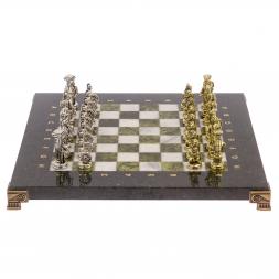 Шахматы &amp;quot;Царь Леонид&amp;quot; доска 28х28 см змеевик мрамор