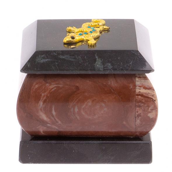 Шкатулка для украшений из камня лемезит 6х6х6,5 см 126102