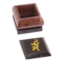 Шкатулка для украшений из камня лемезит 6х6х6,5 см