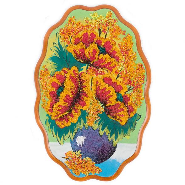 Картина с рисунком из камня &amp;quot;Букет маков&amp;quot; 29х19 см 116976