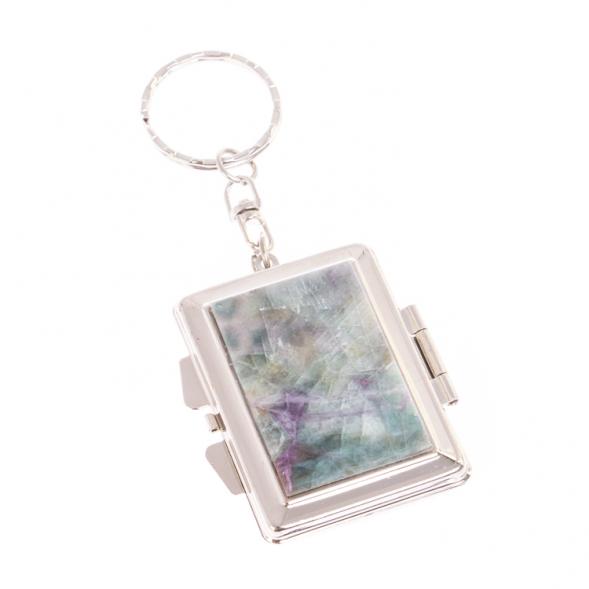 Складное зеркало брелок из флюорита прямоугольное 126642