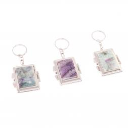 Складное зеркало брелок из флюорита прямоугольное