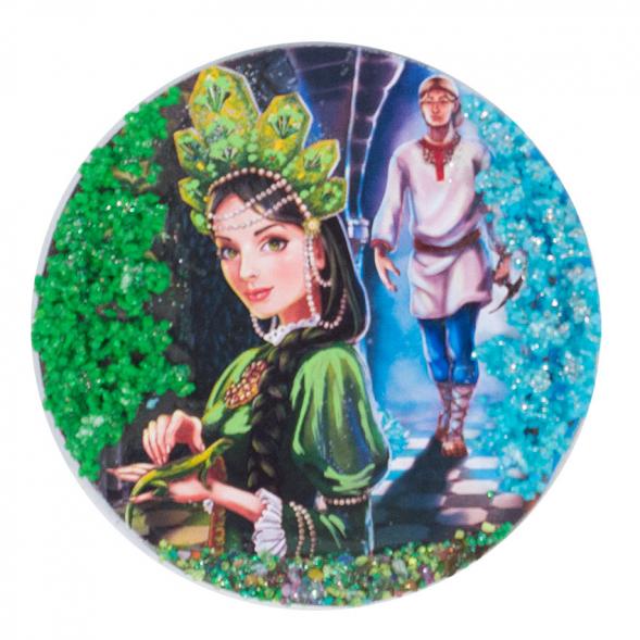 Магнит с рисунком &amp;quot;Хозяйка медной горы&amp;quot; змеевик 117747