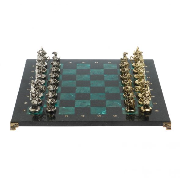 Шахматы &amp;quot;Средневековье&amp;quot; доска 44х44 см / шабровский змеевик 127967