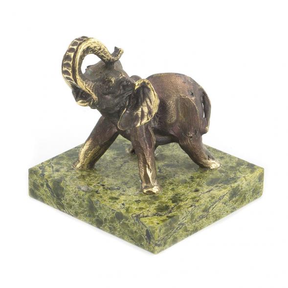 Статуэтка из бронзы на подставке из змеевика &amp;quot;Слон&amp;quot; 119704