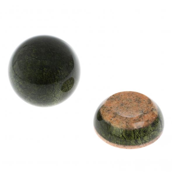 Шар на подставке 9,5 см из змеевика и розового мрамора 128809