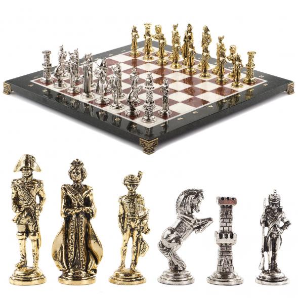 Шахматы &amp;quot;Отечественная война 1812 г.&amp;quot; доска 40х40 см мрамор лемезит 120680