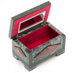 Шкатулка "Ромб" малый змеевик креноид 14,5х9х8 см