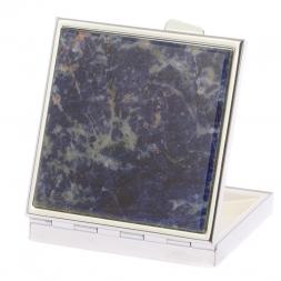 Таблетница на 4 отделения камень содалит цвет серебро