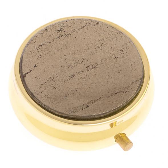 Таблетница на 3 отделения камень пирит цвет золото 126178