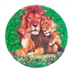 Магнит с рисунком "Семейство львов" змеевик