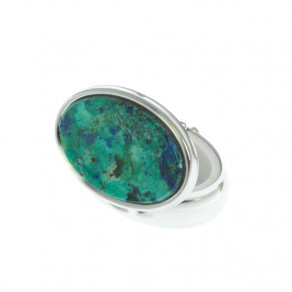 Таблетница овальная на 2 отделения камень азурит 129105