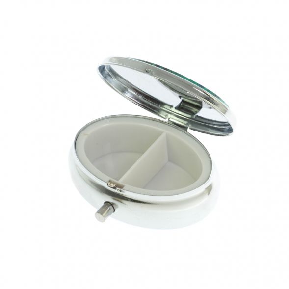 Таблетница овальная на 2 отделения камень азурит 129105