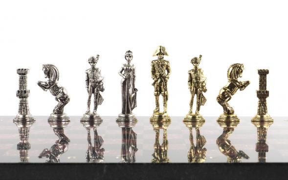 Шахматы &amp;quot;Отечественная война 1812 г.&amp;quot; доска 40х40 см камень лемезит 120681