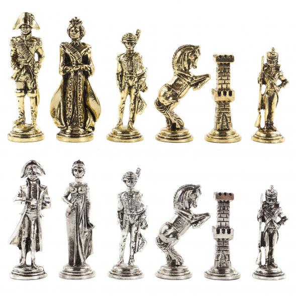 Шахматы &amp;quot;Отечественная война 1812 г.&amp;quot; доска 40х40 см камень лемезит 120681