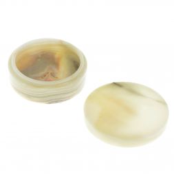 Шкатулка "Пудреница" из зелено-коричневого оникса 15х15х5,5 см (6)