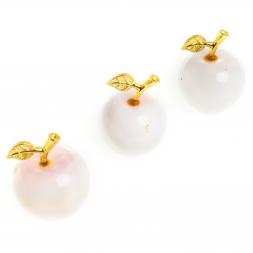 Сувенир &amp;quot;Яблоко&amp;quot; оникс бело-розовый 3,9х5,2 см (1,5)