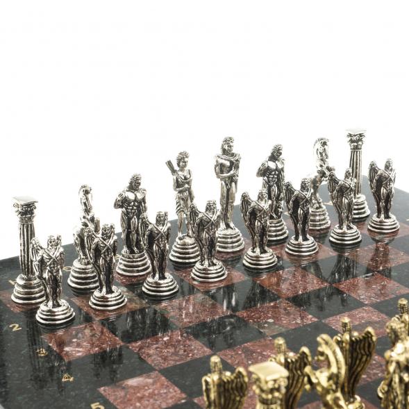 Шахматы &amp;quot;Икар&amp;quot; доска 32х32 см лемезит змеевик 122683