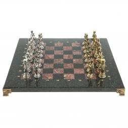 Шахматы "Икар" доска 32х32 см лемезит змеевик