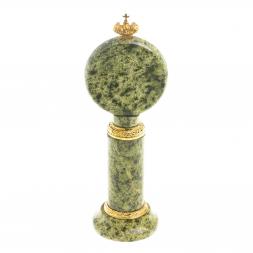 Настольные часы &amp;quot;Корона&amp;quot; камень змеевик бронза