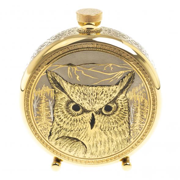 Подарочный набор &amp;quot;Филин&amp;quot; фляжка и 2 стопки перевертыша Златоуст 123698