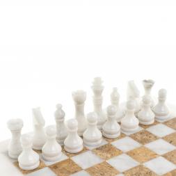 Шахматы "Стандарт" мрамор, ракушечник доска 30х30см